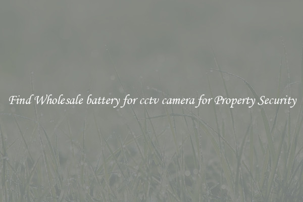 Find Wholesale battery for cctv camera for Property Security