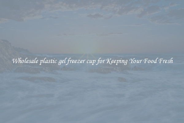 Wholesale plastic gel freezer cup for Keeping Your Food Fresh