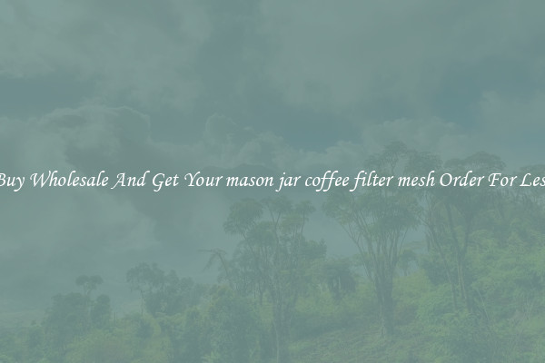 Buy Wholesale And Get Your mason jar coffee filter mesh Order For Less