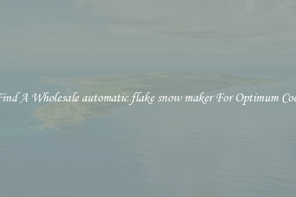 Find A Wholesale automatic flake snow maker For Optimum Cool
