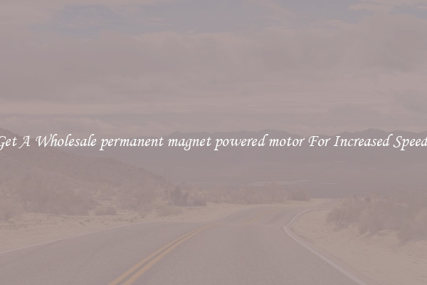 Get A Wholesale permanent magnet powered motor For Increased Speeds
