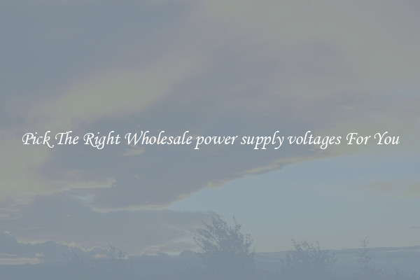 Pick The Right Wholesale power supply voltages For You