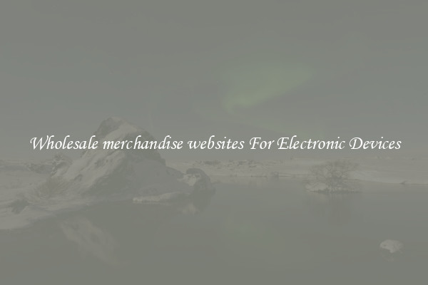 Wholesale merchandise websites For Electronic Devices